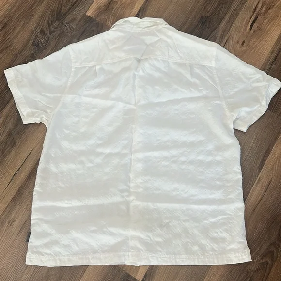 ROYAL ROBBINS short sleeve button front shirt white casual men’s L 89% Modal - Picture 10 of 11